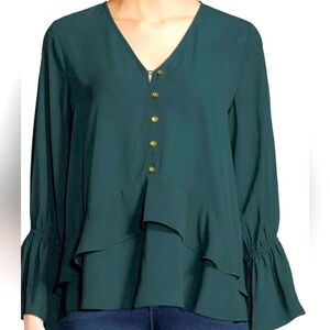 Michael Kors Layered Ruffle Bell-Shaped Peasant Blouse Michael Michael Kors